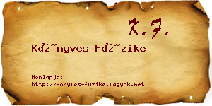 Könyves Füzike névjegykártya